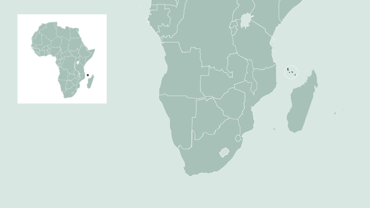 Karte von Afrika, Komoren hervorgehoben Karte von Afrika, Komoren hervorgehoben
